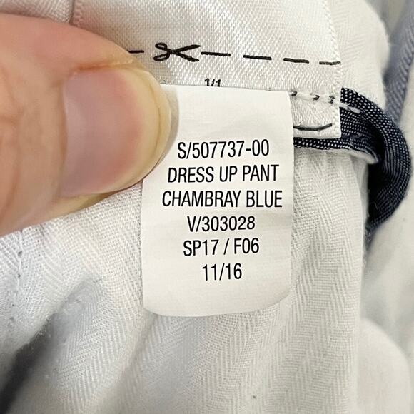 Old Navy Men's Slim Chino Dress Pants 32 Chambray Blue Trousers Cotton Mid Rise - Picture 8 of 8